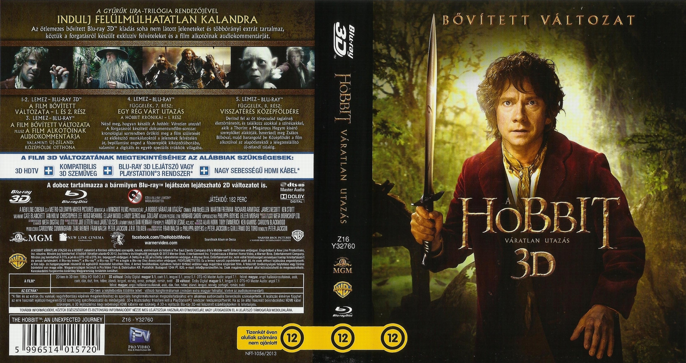 Coversclub Magyar Blu Ray Dvd Boritok Es Cd Boritok Klubja A Hobbit Varatlan Utazas 3d Bovitett Valtozat