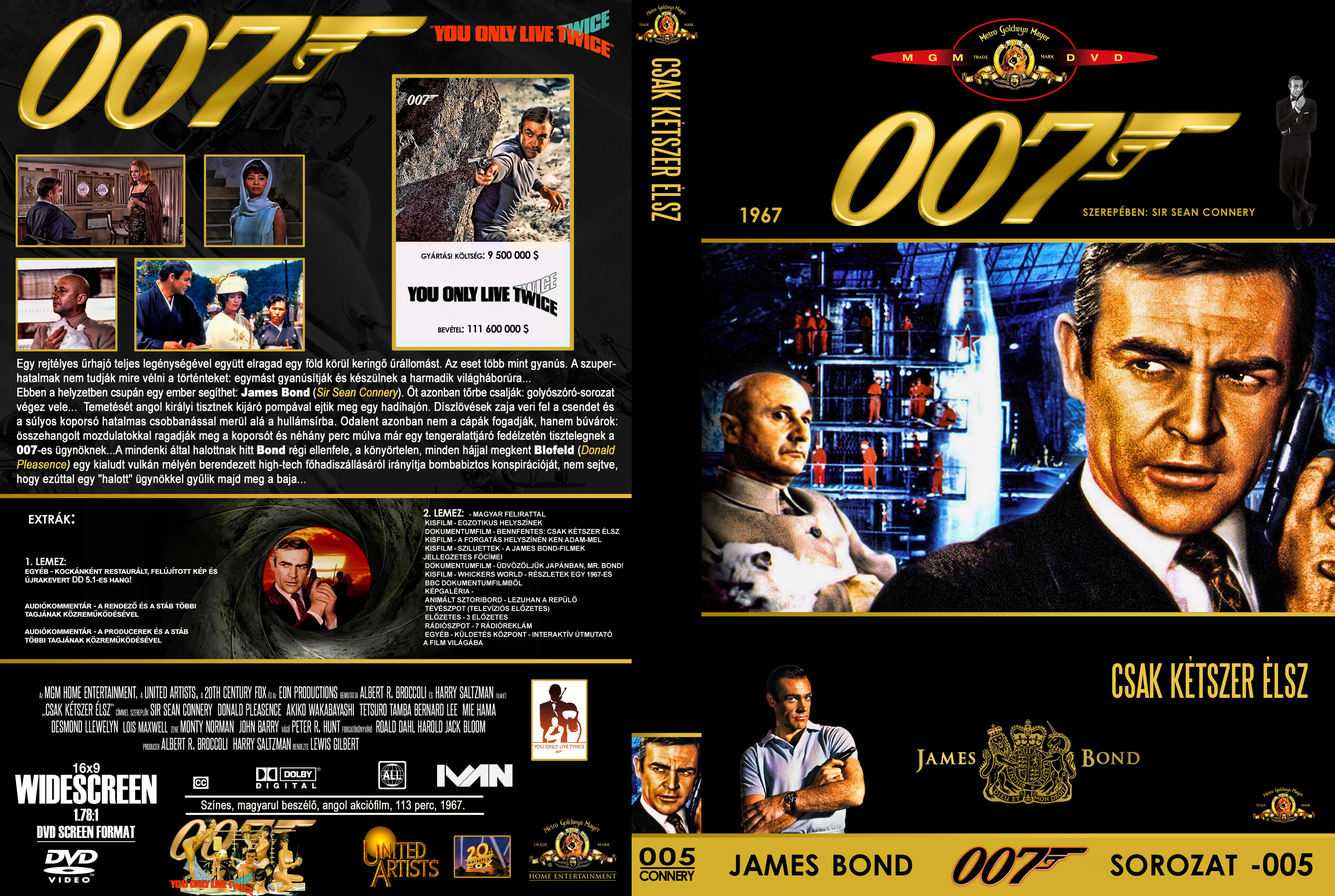 Coversclub Magyar Blu Ray Dvd Boritok Es Cd Boritok Klubja James Bond Sorozat 05 Csak Ketszer Elsz Ivan