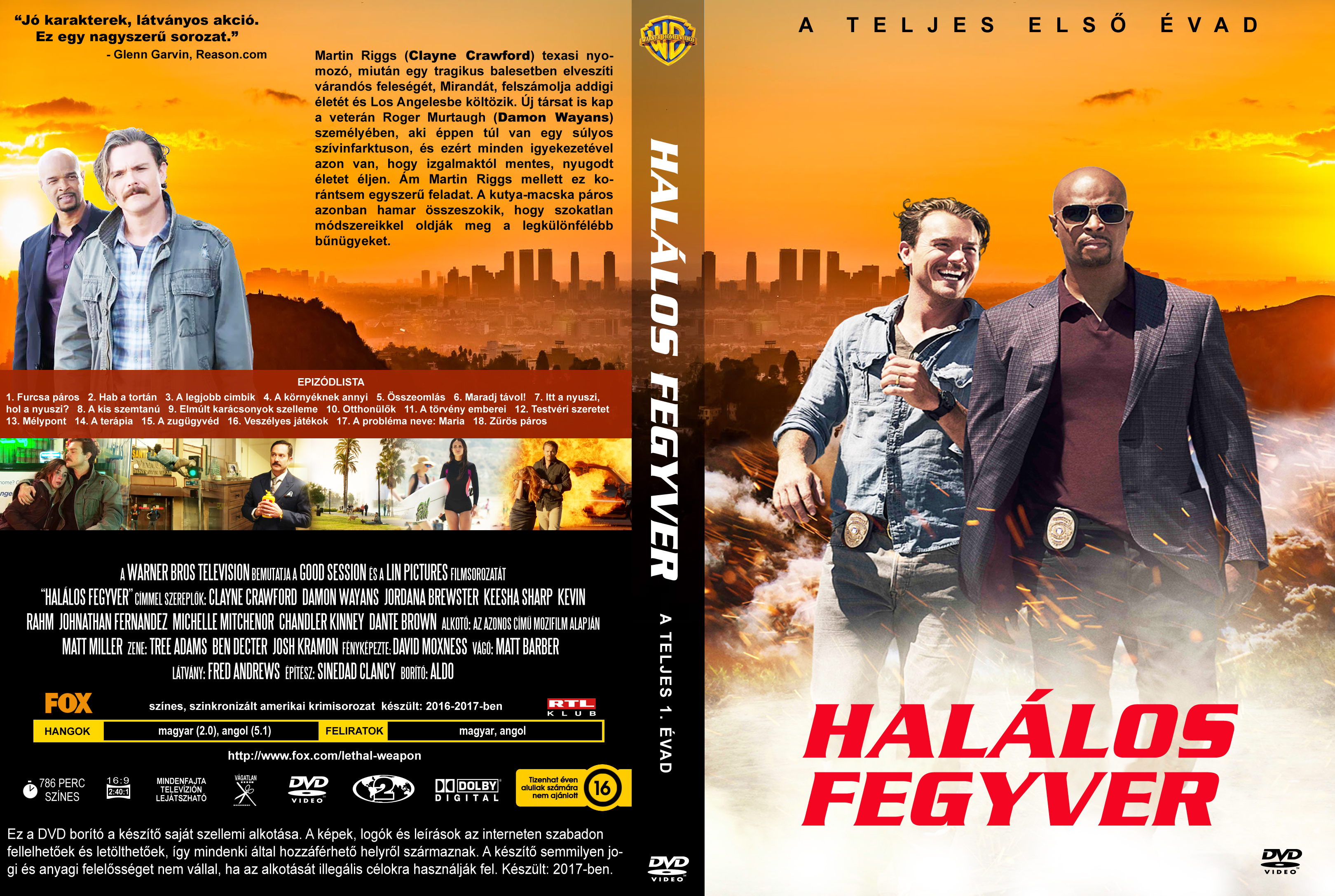Coversclub Magyar Blu Ray Dvd Boritok Es Cd Boritok Klubja Halalos Fegyver 1 Evad Aldo