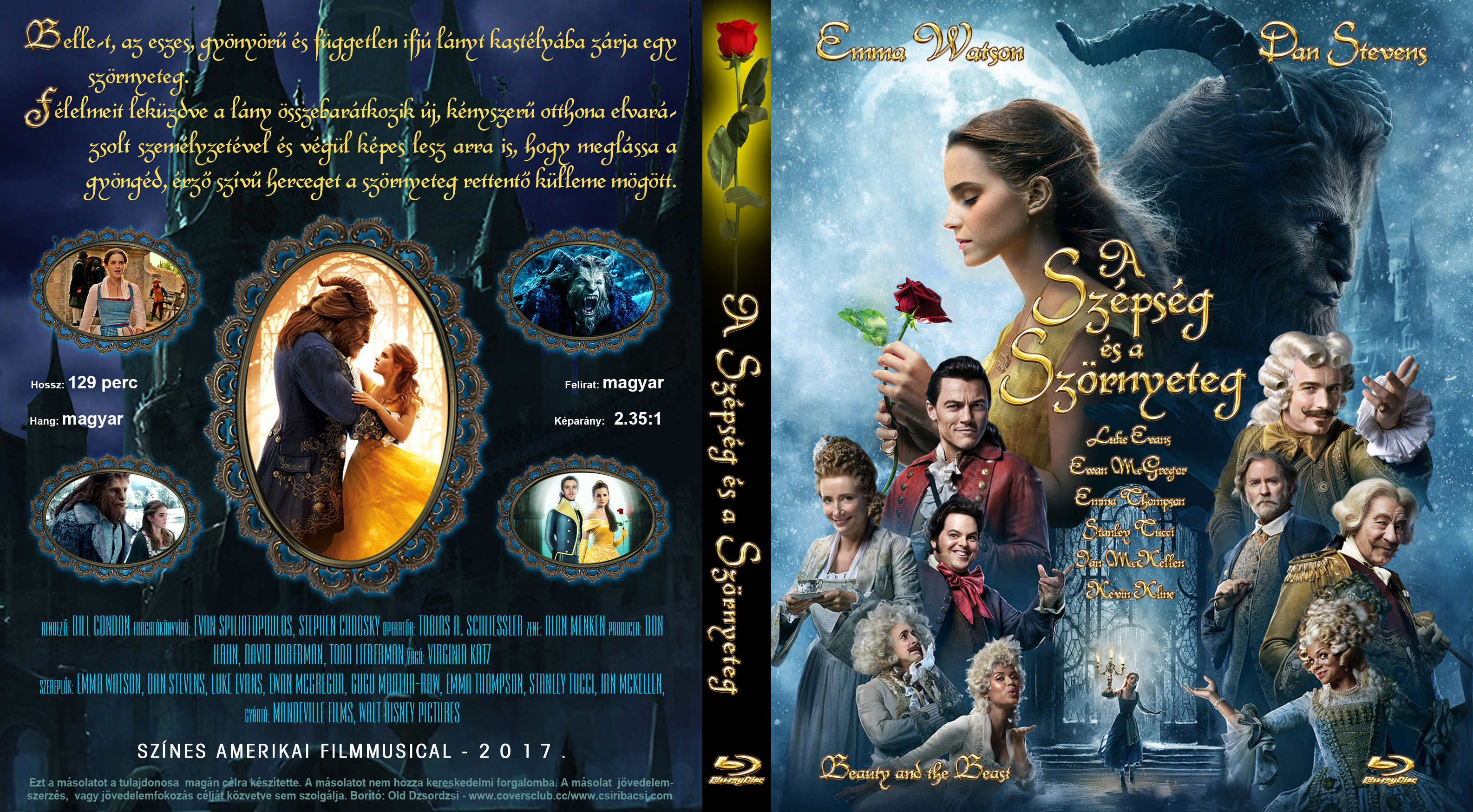 Coversclub Magyar Blu Ray Dvd Boritok Es Cd Boritok Klubja A Szepseg Es A Szornyeteg 2017 V2 Old Dzsordzsi